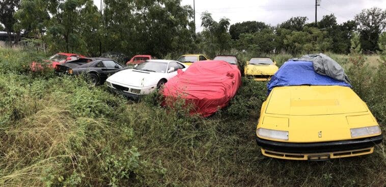 Ferrari 11 storiche auto campo aperto