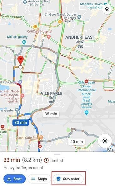 Google Maps Stay Safer