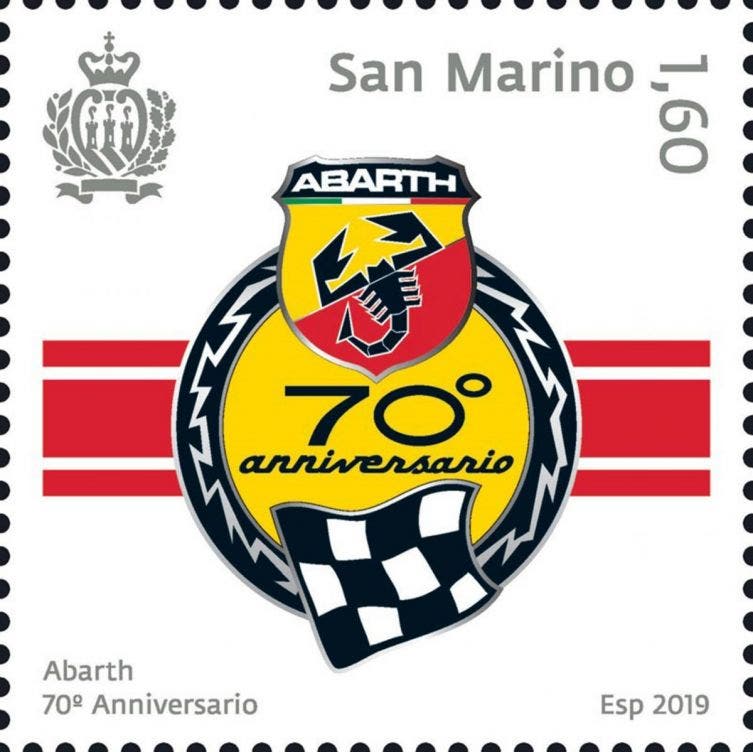 Abarth 70° anniversario francobollo