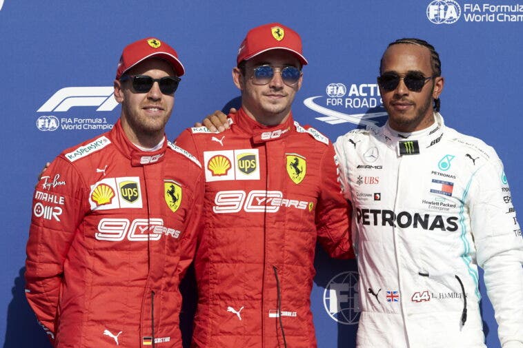 Charles Leclerc Sebastian Vettel Lewis Hamilton