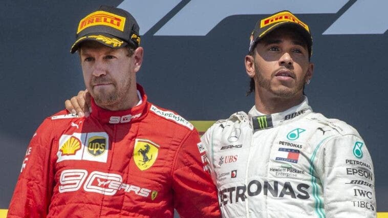 Vettel ed Hamilton sul podio