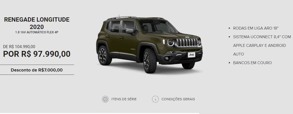 Jeep Renegade offerta Brasile ottobre