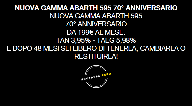 Abarth 595 70° Anniversario promozione