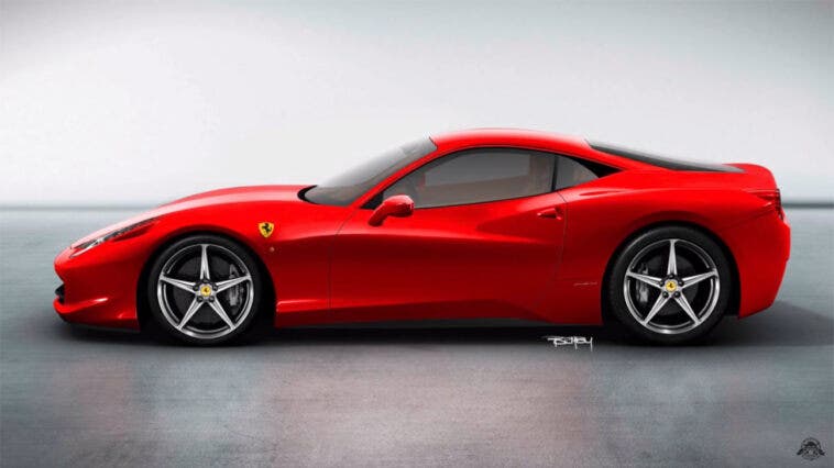 Ferrari 458 motore anteriore render