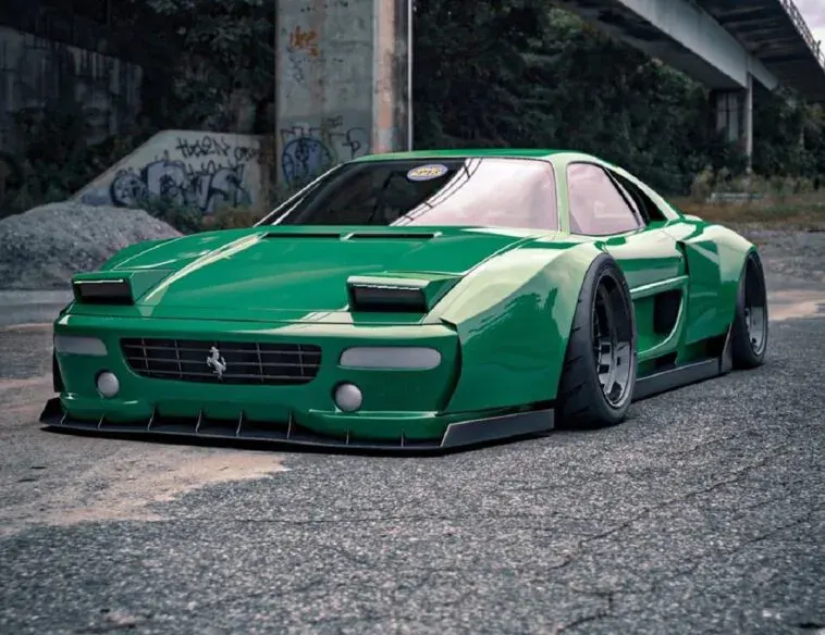 Ferrari F355 verde widebody