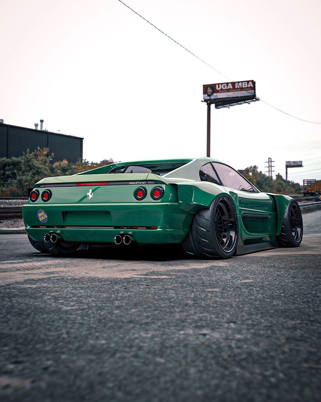 Ferrari F355 verde widebody