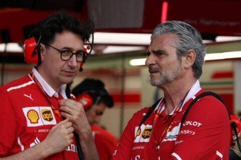 Mattia Binotto e Maurizio Arrivabene