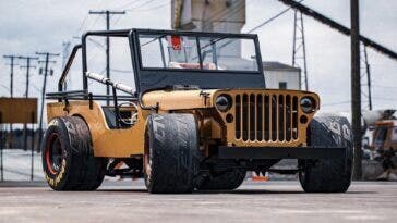 Jeep Willys drag race render