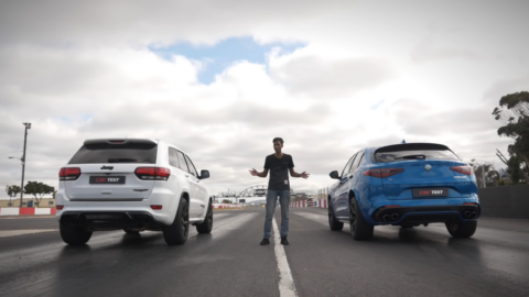 Alfa Romeo Stelvio Quadrifoglio vs Jeep Grand Cherokee Trackhawk Car Magazine