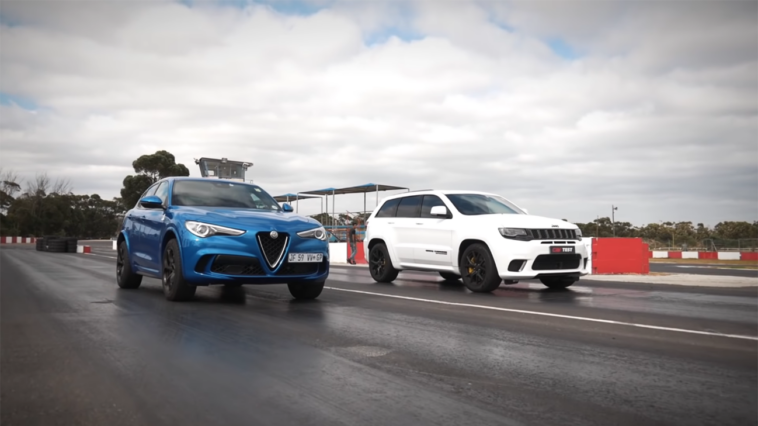 Alfa Romeo Stelvio Quadrifoglio vs Jeep Grand Cherokee Trackhawk Car Magazine