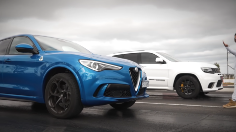 Alfa Romeo Stelvio Quadrifoglio vs Jeep Grand Cherokee Trackhawk Car Magazine