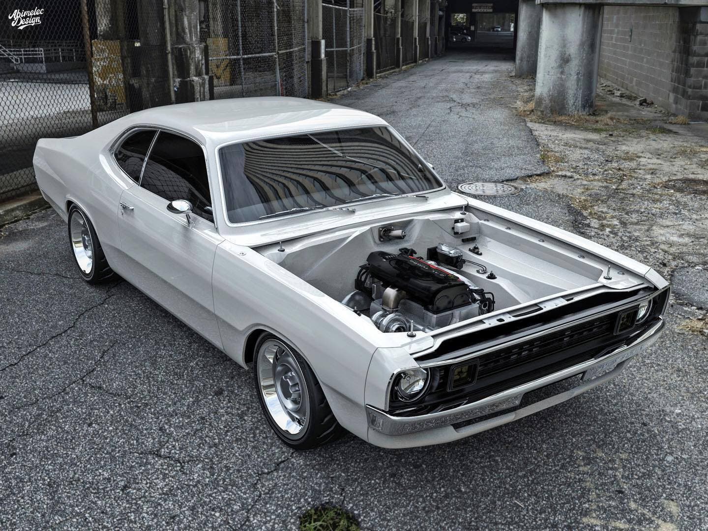 Dodge Demon 1972 restomod render
