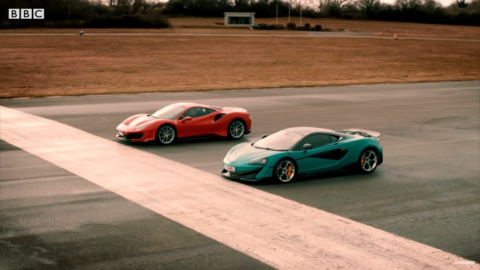 Ferrari 488 Pista vs McLaren 600LT Top Gear