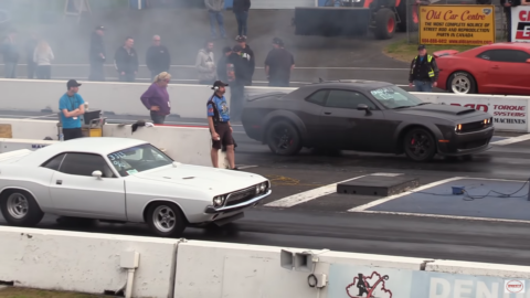 Dodge Challenger SRT Demon vs old school muscle car