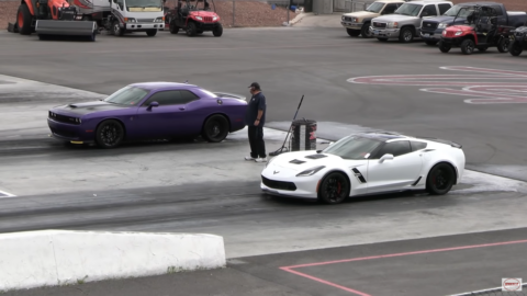 Dodge Challenger SRT Hellcat vs Chevrolet Corvette Grand Sport