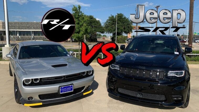 Dodge Challenger R/T vs Jeep Grand Cherokee SRT drag race