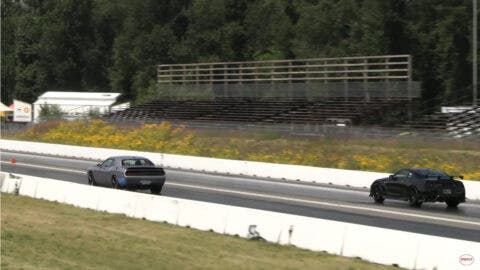 Dodge Challenger SRT Hellcat Wheels drag race