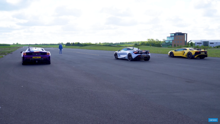 Ferrari 488 Pista vs McLaren 720S vs Lamborghini Aventador SV Carwow