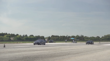 Ferrari F12 vs Tesla Model S drag race