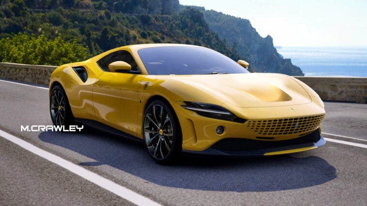 Ferrari Roma motore centrale render