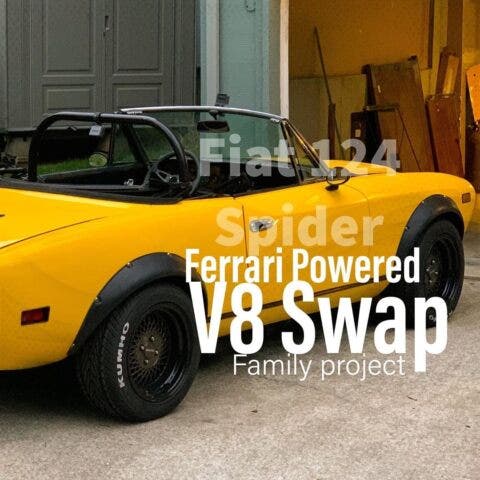 Fiat 124 Sport Spider motore V8 Ferrari