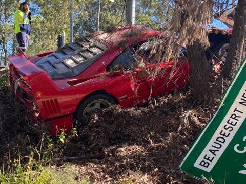 Ferrari F40 crash test drive