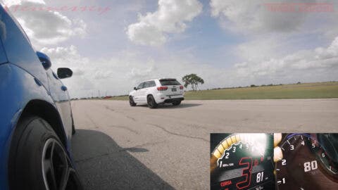 Jeep Grand Cherokee Trackhawk vs Lamborghini Urus drag race