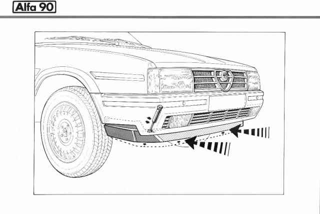 Alfa 90 Lo spoilor anteriore