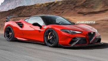 Alfa Romeo supercar motore centrale render