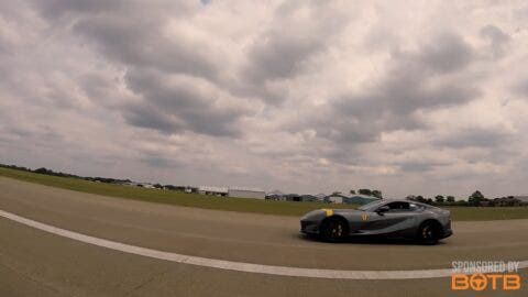 Ferrari 812 Superfast 488 Pista McLaren 720S Huracan drag race