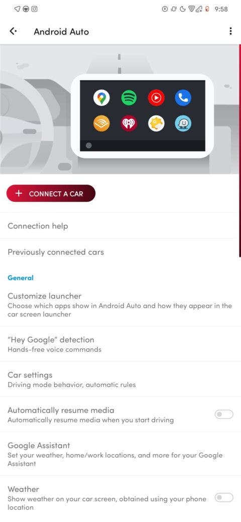 Google Android Auto nuova interfaccia impostazioni