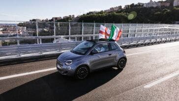 Nuova Fiat 500 Elettrica ponte San Giorgio Genova