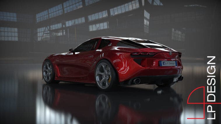 Alfa Romeo 6C Concept tre quarti posteriore render