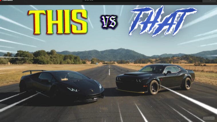 Dodge Challenger SRT Demon vs Lamborghini Huracán Performante drag race