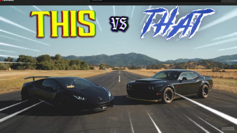 Dodge Challenger SRT Demon vs Lamborghini Huracán Performante drag race