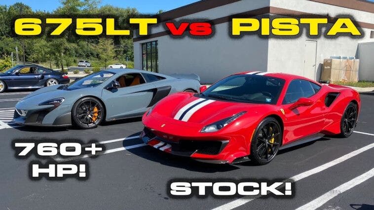 Ferrari 488 Pista vs McLaren 675LT drag race