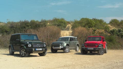 Jeep Wrangler vs Mercedes Classe G vs Land Rover Defender prova off-road