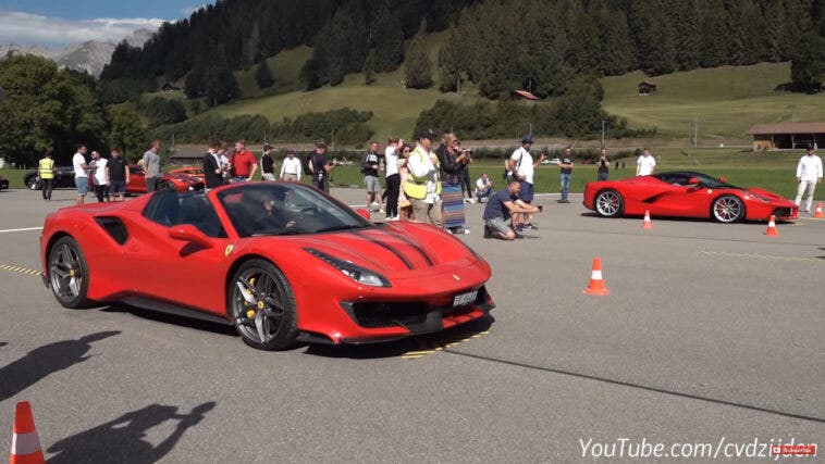 LaFerrari vs Ferrari 488 Pista Spider drag race