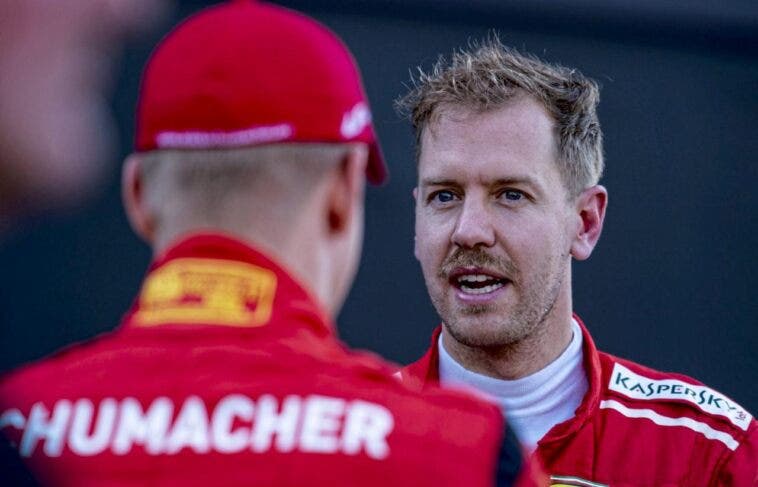 Sebastian Vettel e Mick Schumacher