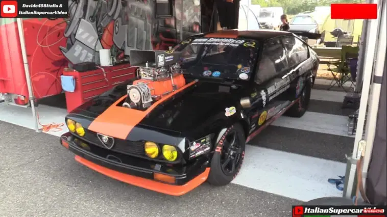 Alfa Romeo GTV Mopar V8 drag race