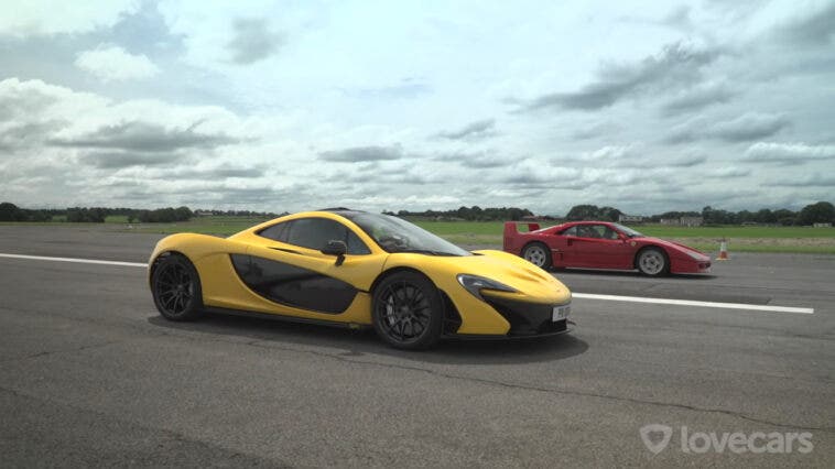 Ferrari F40 vs McLaren P1 drag race