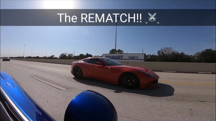 Dodge Viper vs Ferrari F12berlinetta drag race