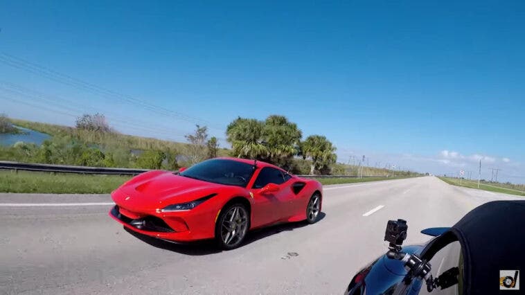 Ferrari F8 Tributo vs Porsche 911 Turbo S 992 drag race