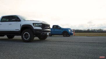 Ram 1500 TRX vs F-150 Super Snake Sport drag race