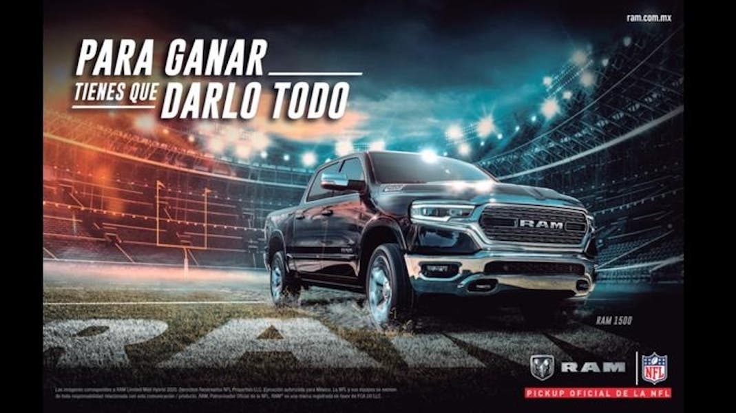 Dodge Ram sponsor NFL Messico
