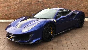 Ferrari 488 Pista Blu Elettrico