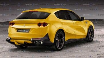 Ferrari Purosangue tre quarti posteriore render