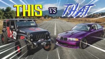Jeep Hemi vs BMW M3 modificata drag race