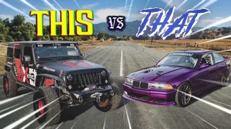 Jeep Hemi vs BMW M3 modificata drag race