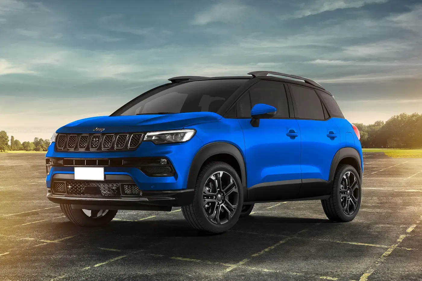 Jeep Patriot 2023 immaginato in render con base Citroën C3 Aircross